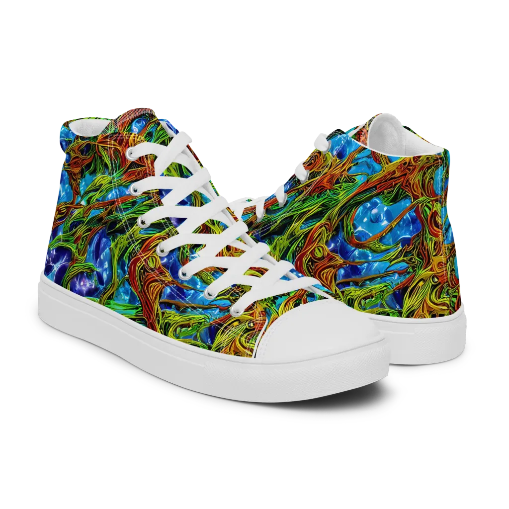 Neon Riverwood on Women's High Top Canvas Shoes — Right