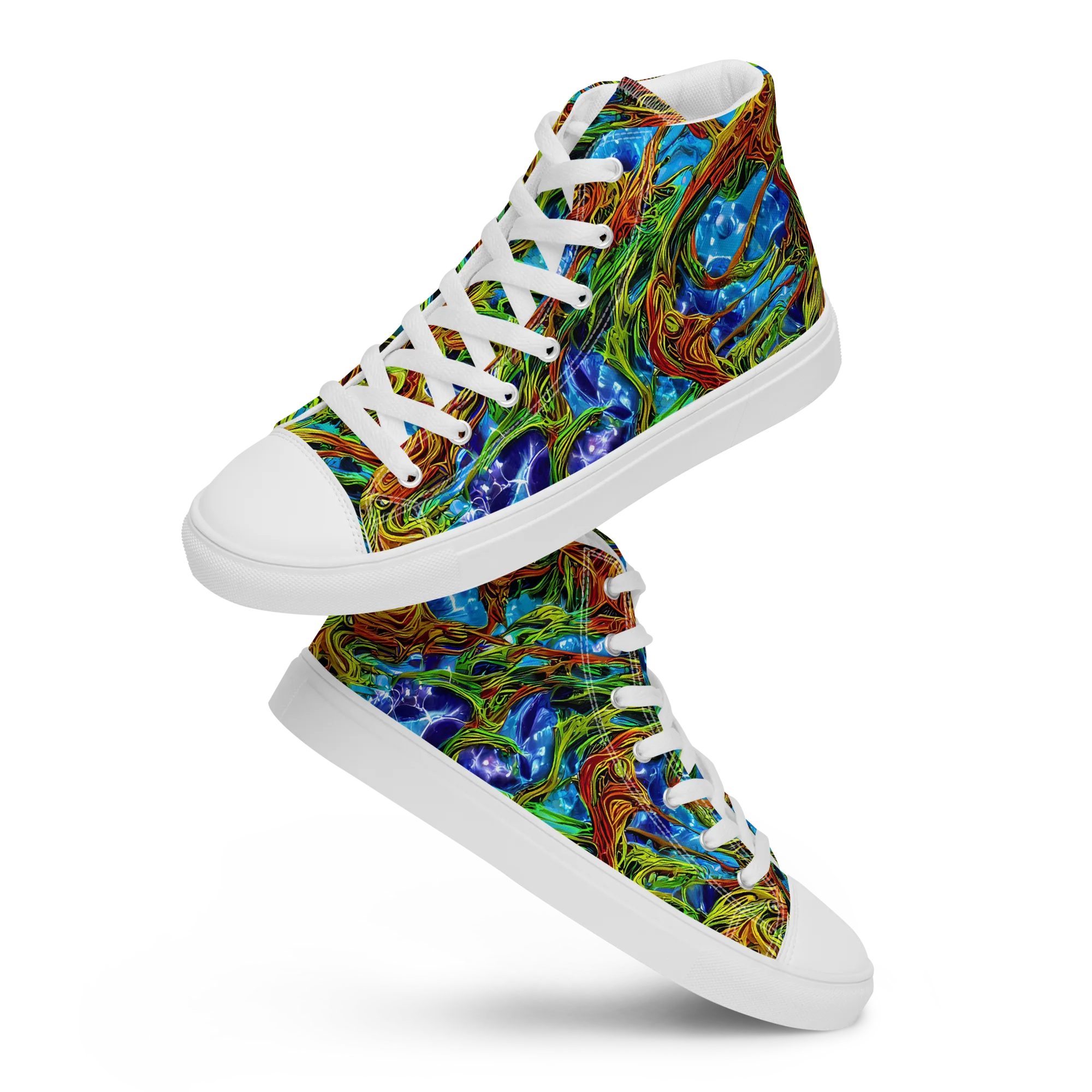 Neon Riverwood on Women's High Top Canvas Shoes — Front