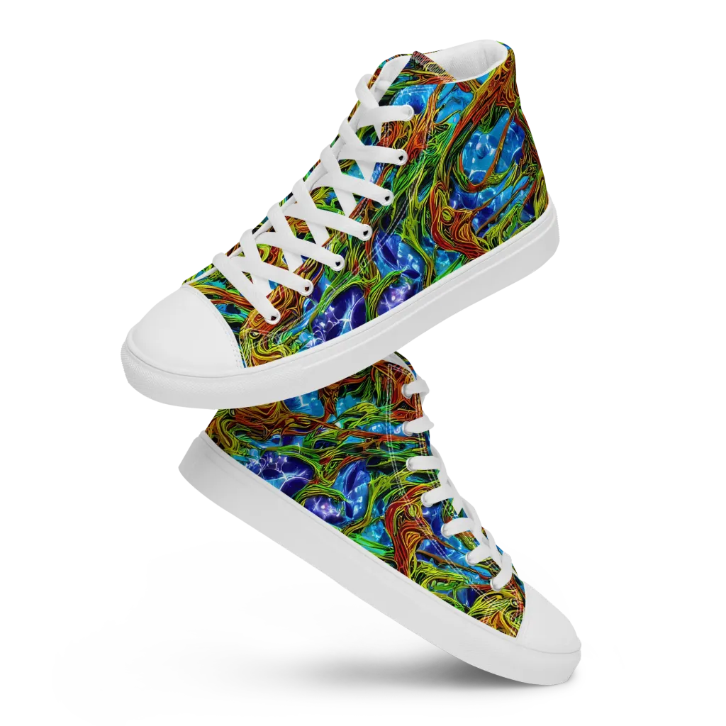 Neon Riverwood on Women's High Top Canvas Shoes — Front