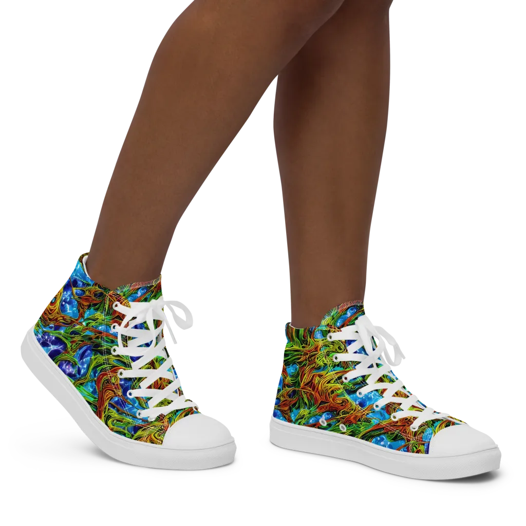 Neon Riverwood on Women's High Top Canvas Shoes — Right