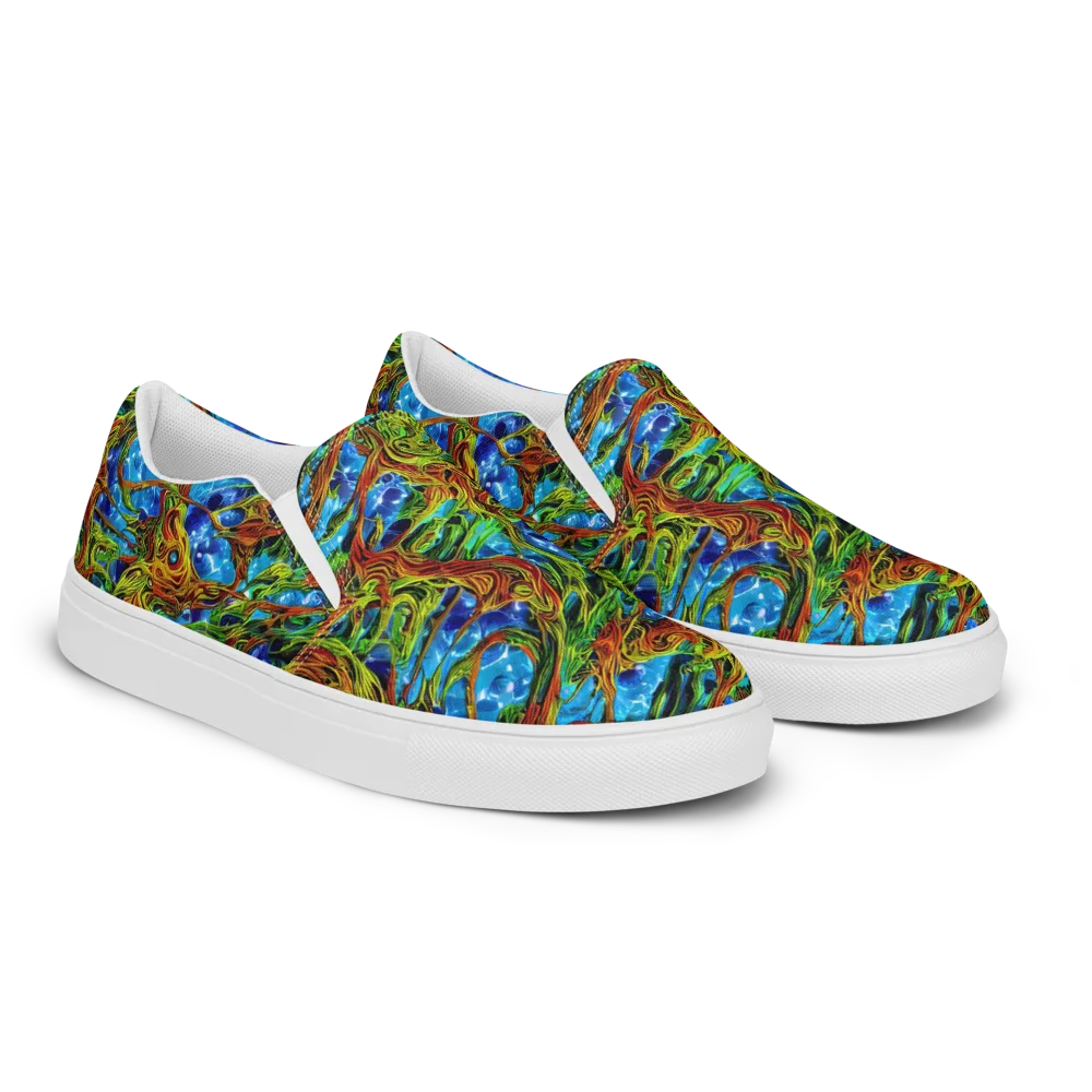 Neon Riverwood on Men's Slip-On Canvas Shoes — Right Front