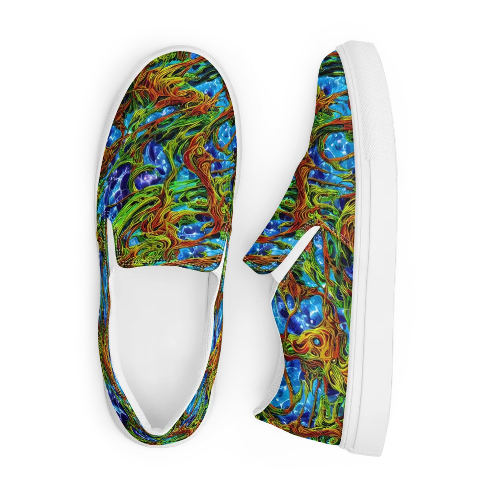 Neon Riverwood on Men's Slip-On Canvas Shoes — Front