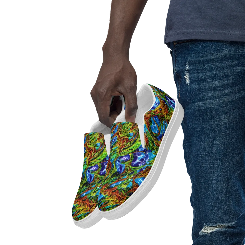 Neon Riverwood on Men's Slip-On Canvas Shoes — Left Front