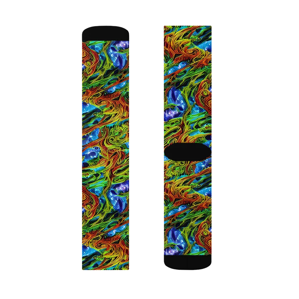 Neon Riverwood on Socks — Left Sock