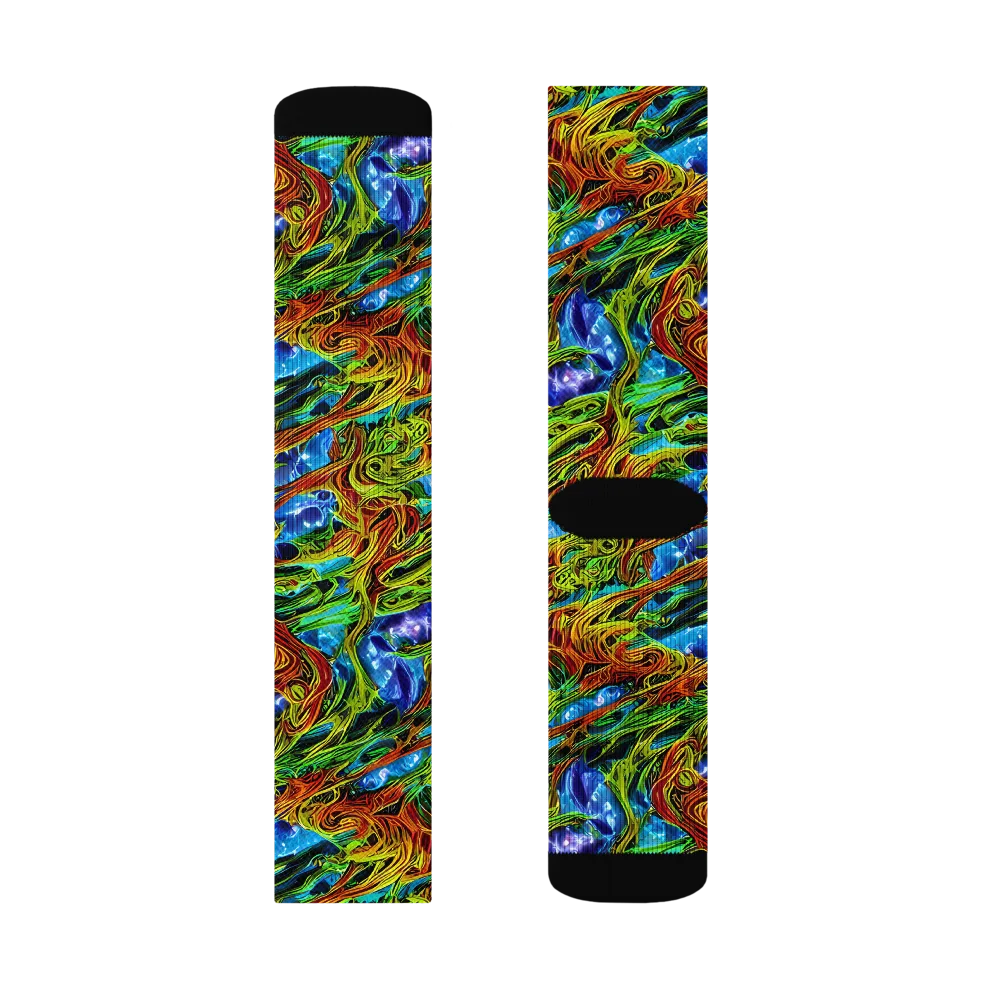 Neon Riverwood on Socks — Right Sock