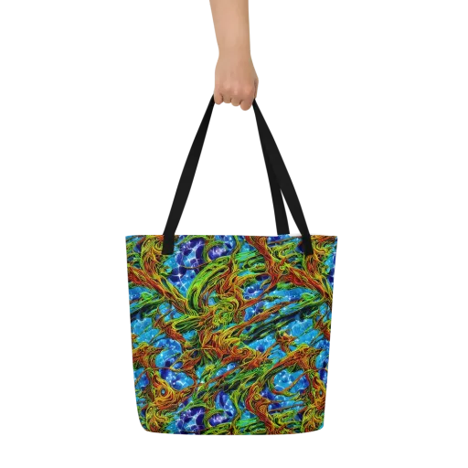 Neon Riverwood on a Large Tote Bag W/ Pocket