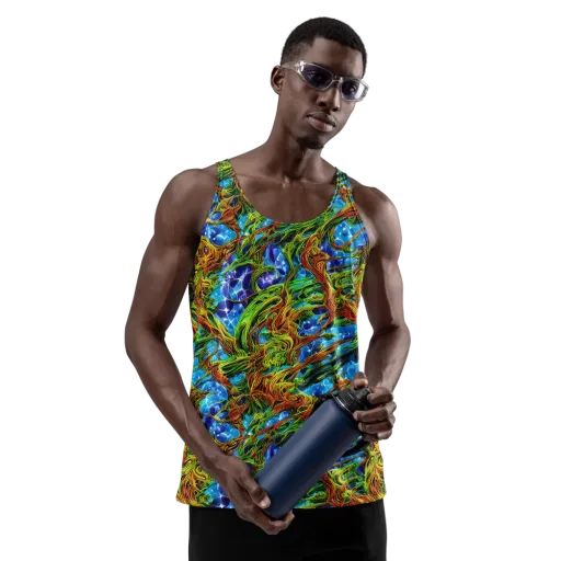 Neon Riverwood on a Men's Tank Top