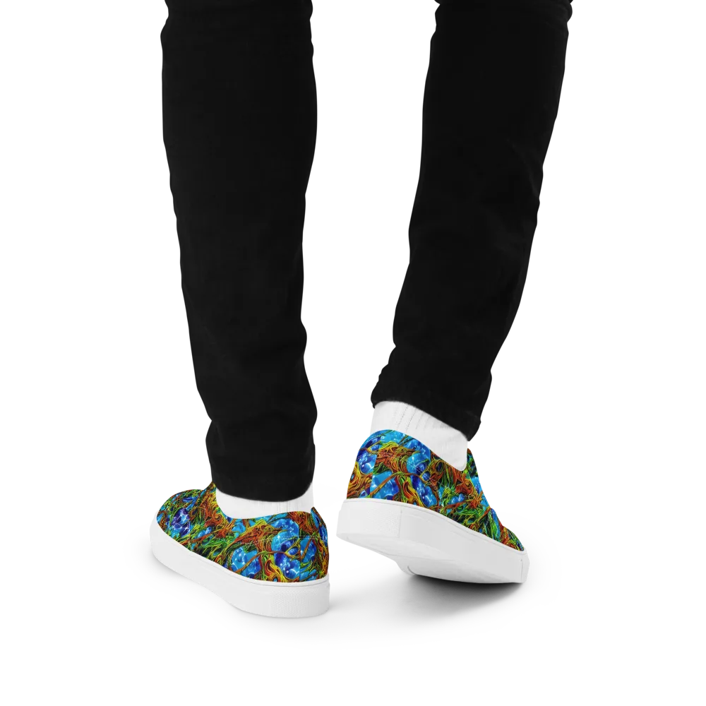 Neon Riverwood on Men's Lace-Up Canvas Shoes — Back
