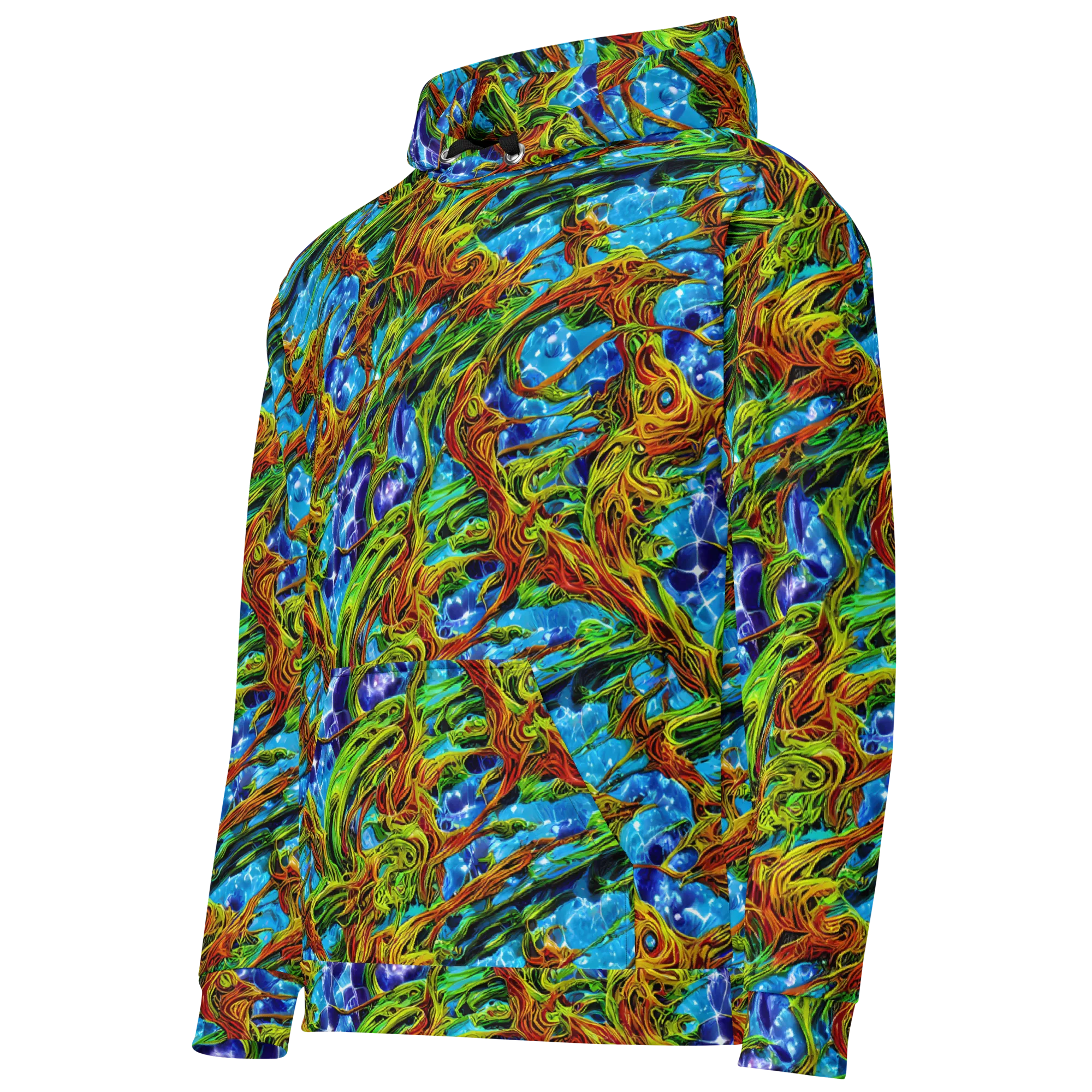 Neon Riverwood on Cotton Hoodie — Left Front