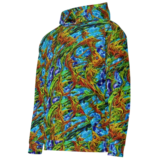 Neon Riverwood on a Cotton Hoodie