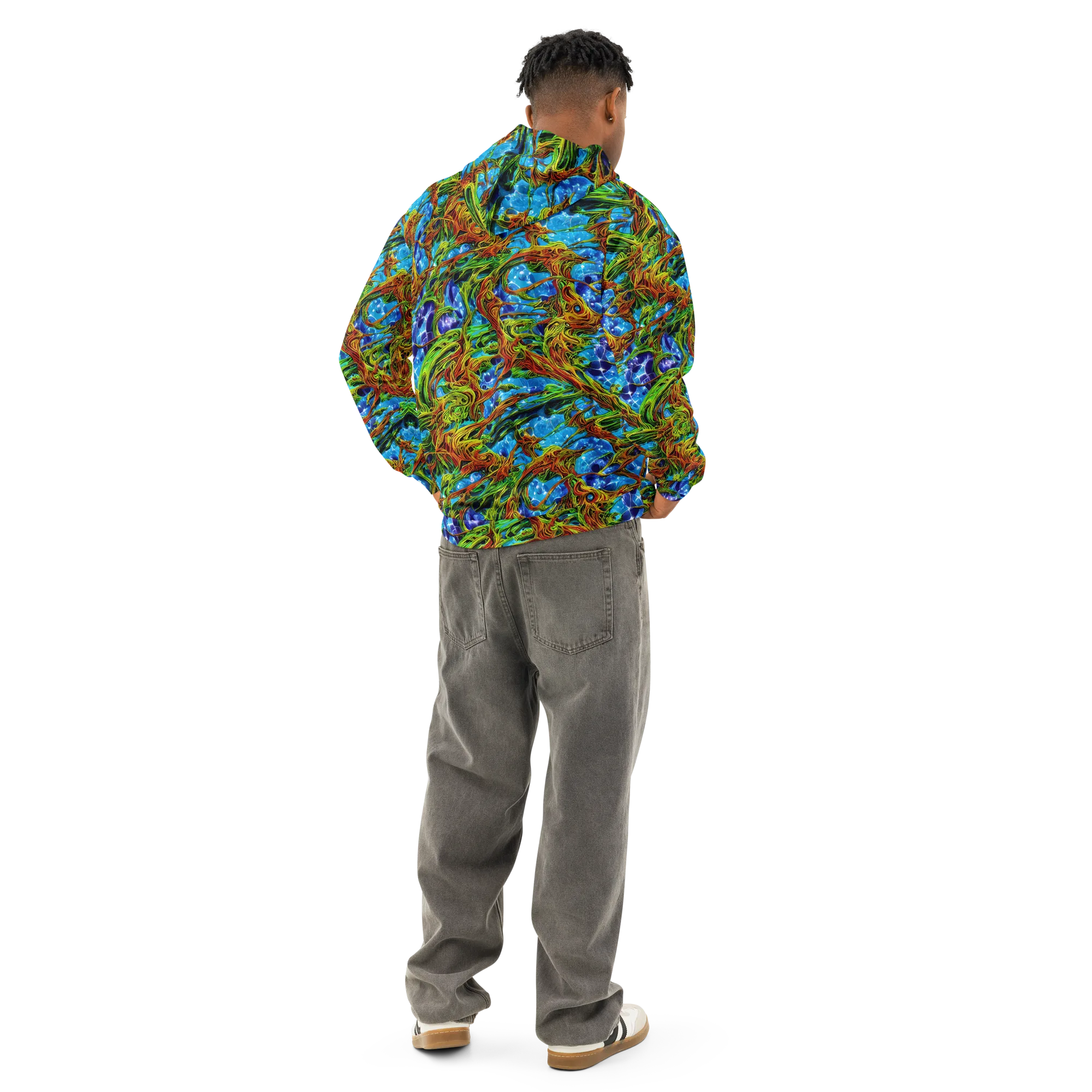 Neon Riverwood on Cotton Hoodie — Back