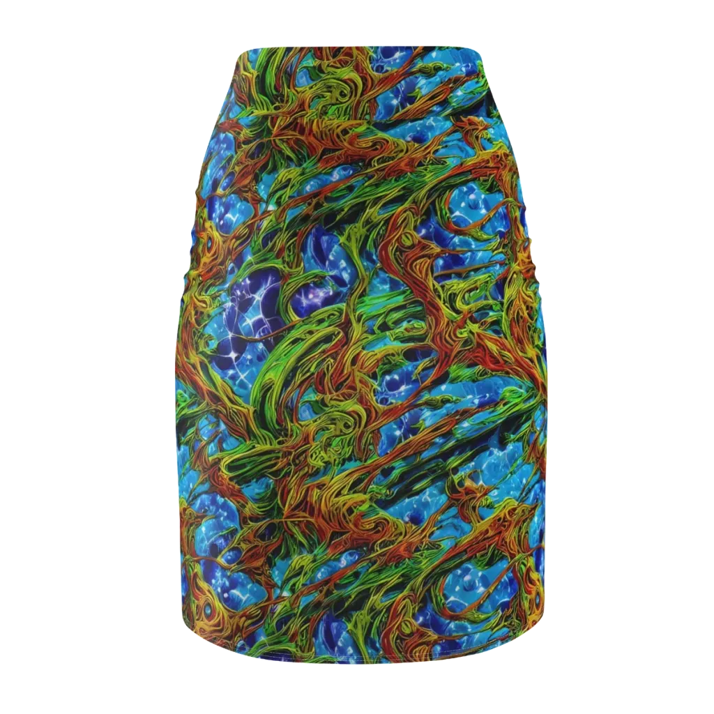 Neon Riverwood on Pencil Skirt — Back