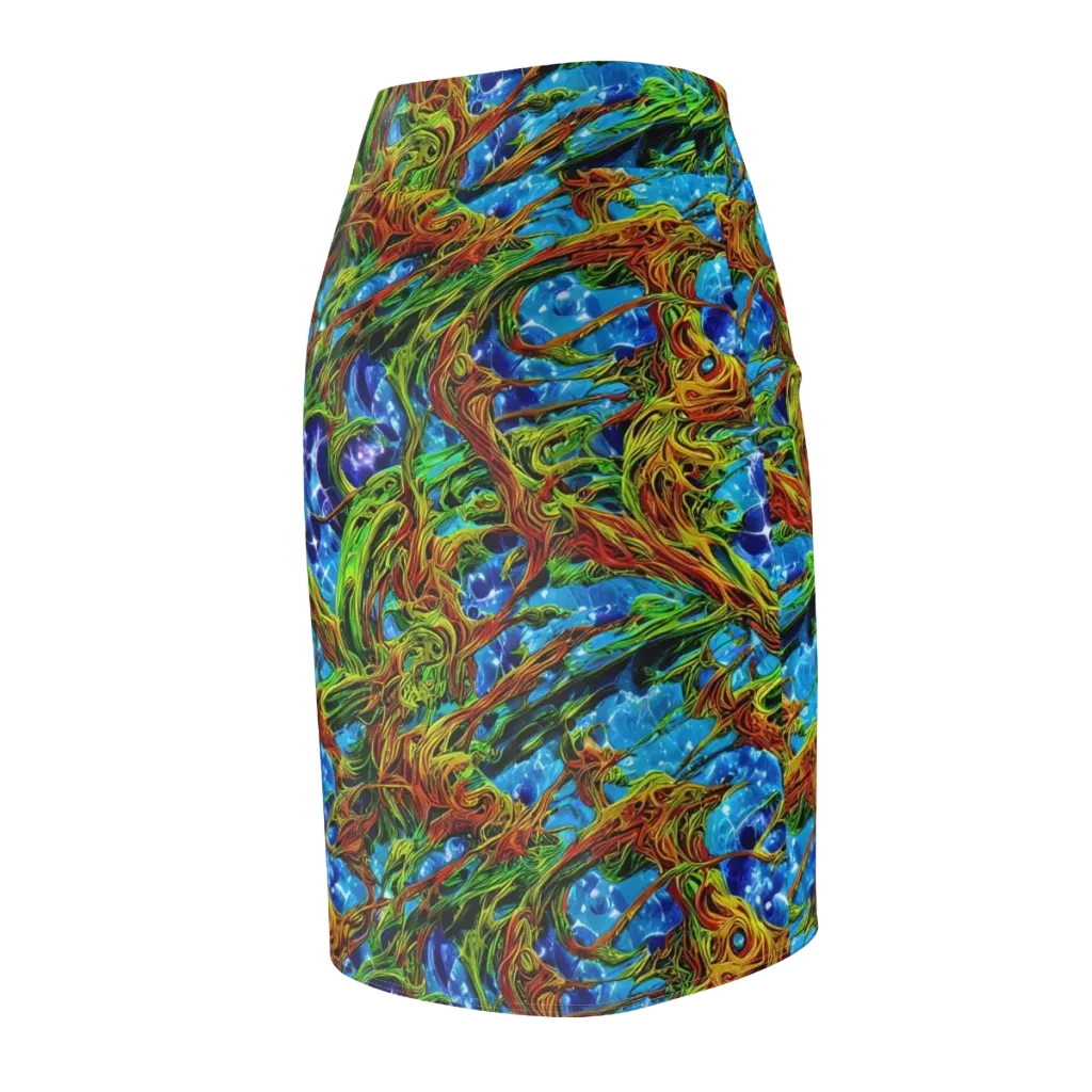 Neon Riverwood on Pencil Skirt — Back Side