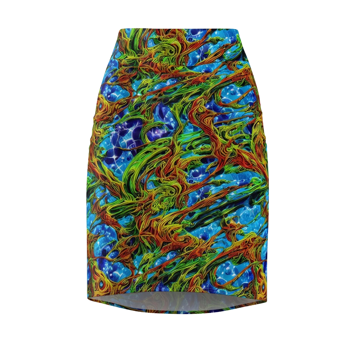 Neon Riverwood on Pencil Skirt — Front