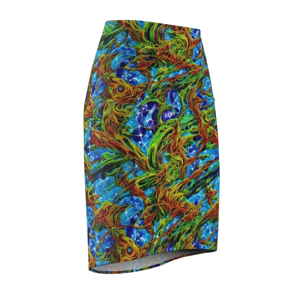 Neon Riverwood on Pencil Skirt — Front Side
