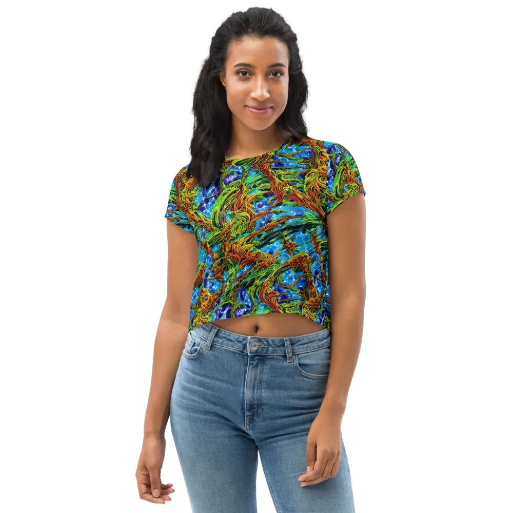 Neon Riverwood on Crop Tee — Front