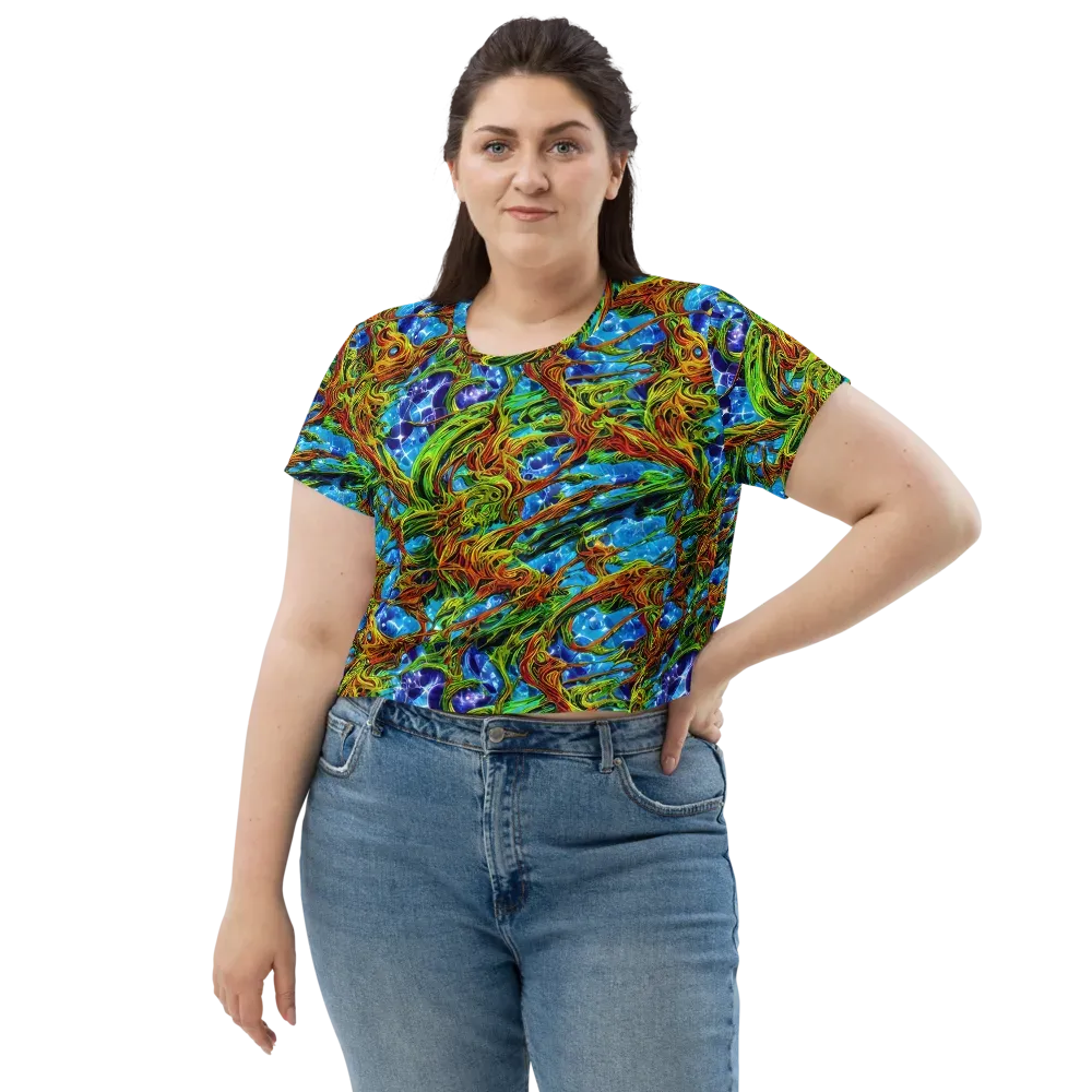 Neon Riverwood on Crop Tee — Front