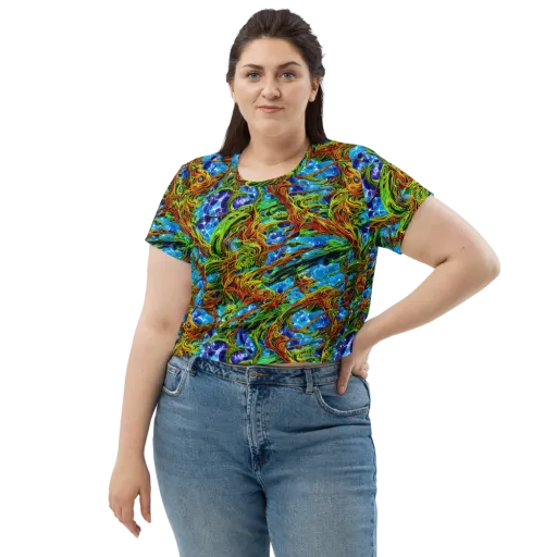 Neon Riverwood on a Crop Tee