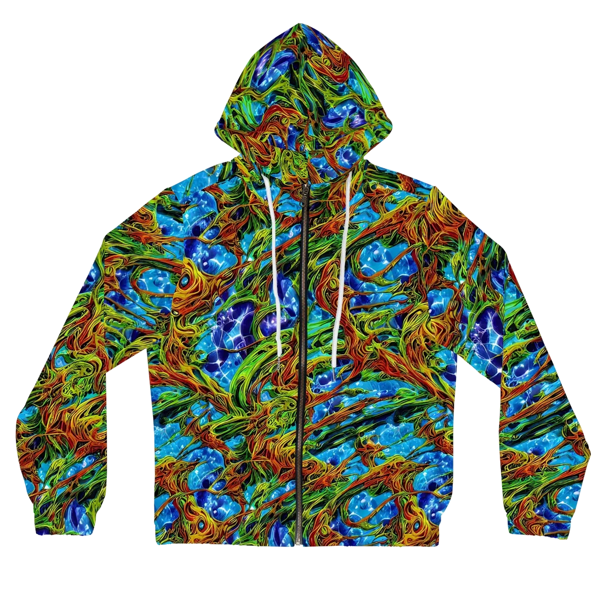 Neon Riverwood on Women's Full-Zip Hoodie — Front
