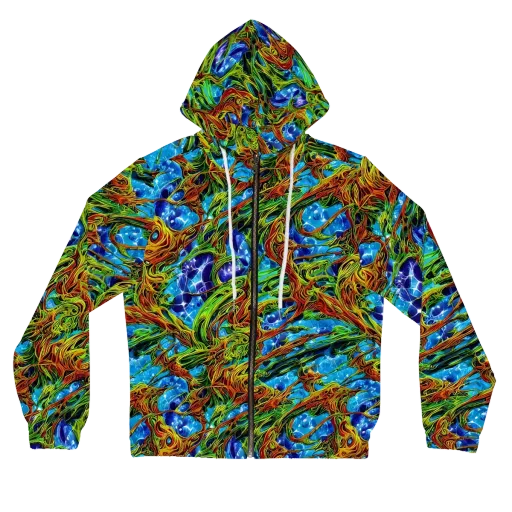 Neon Riverwood on a Women's Full-Zip Hoodie