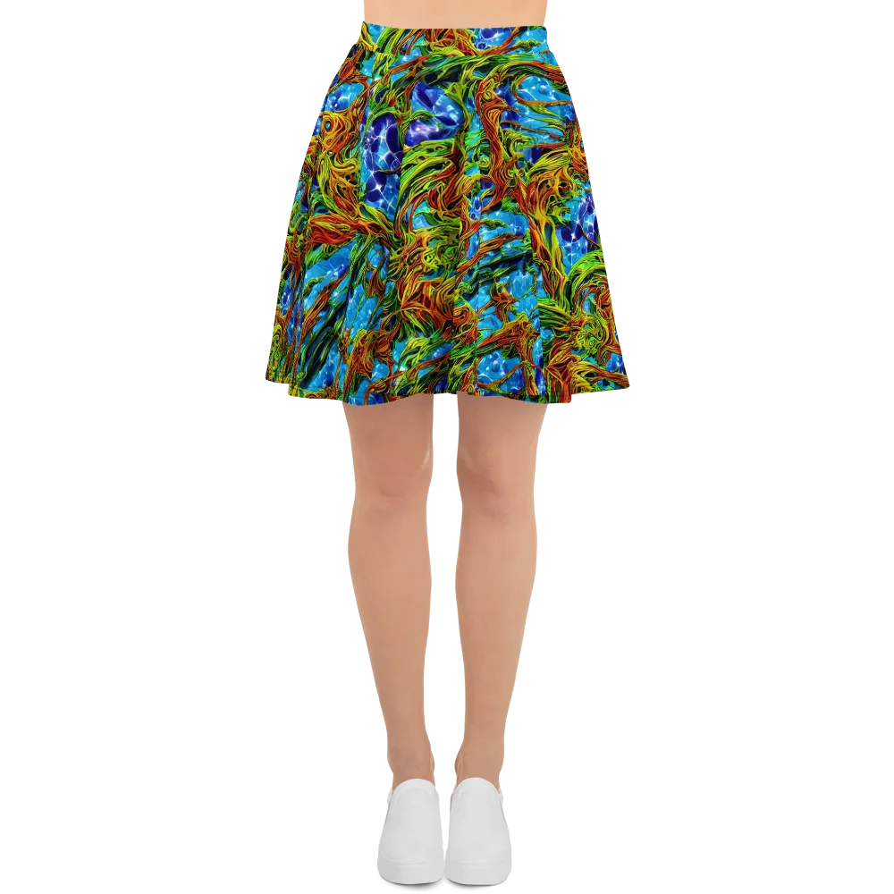 Neon Riverwood on Skater Skirt — Front