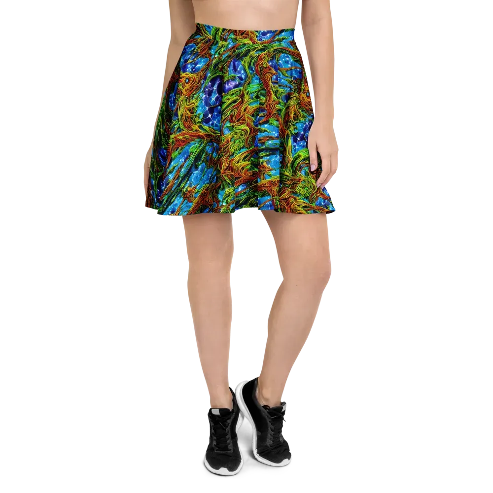Neon Riverwood on Skater Skirt — Front