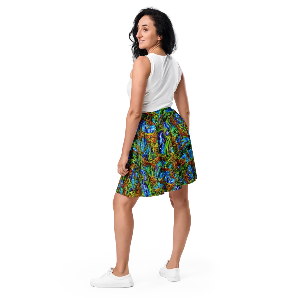 Neon Riverwood on Skater Skirt — Back