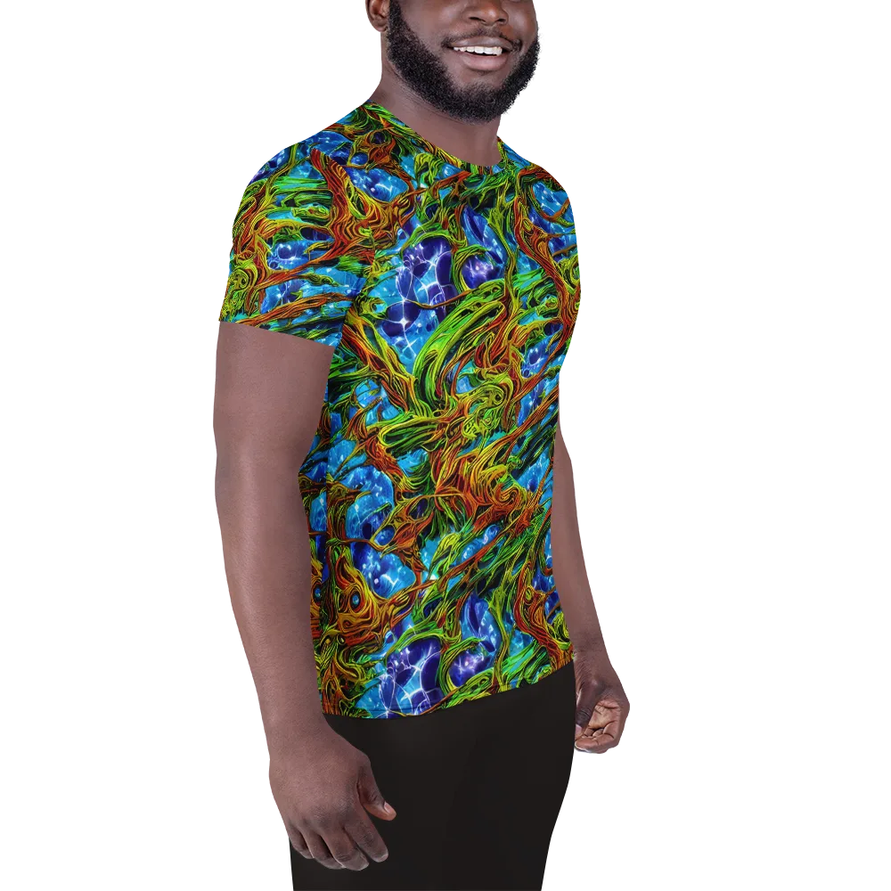 Neon Riverwood on Men's Athletic T-Shirt — Right