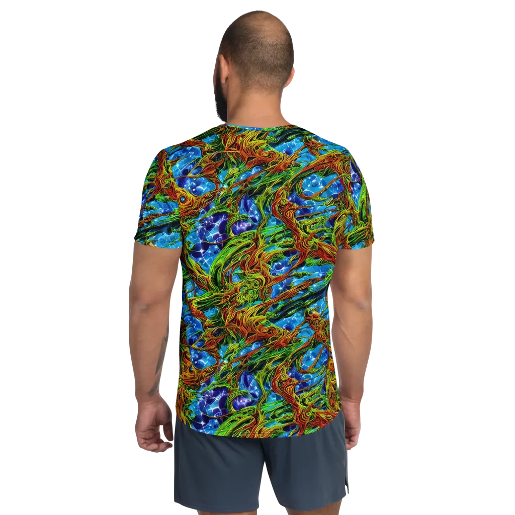 Neon Riverwood on Men's Athletic T-Shirt — Back