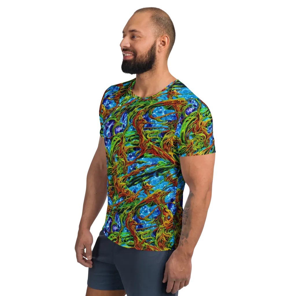 Neon Riverwood on Men's Athletic T-Shirt — Left