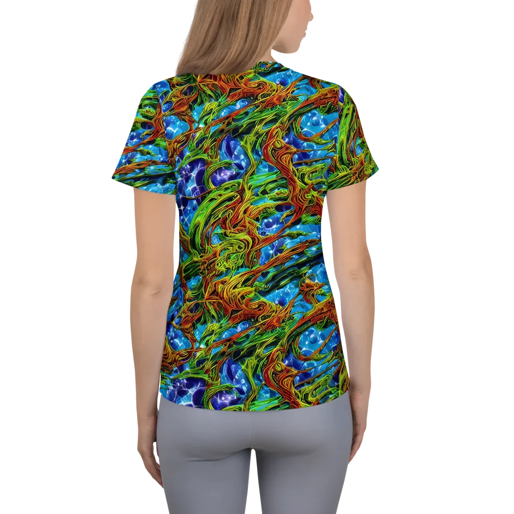 Neon Riverwood on Women's Athletic T-Shirt — Back