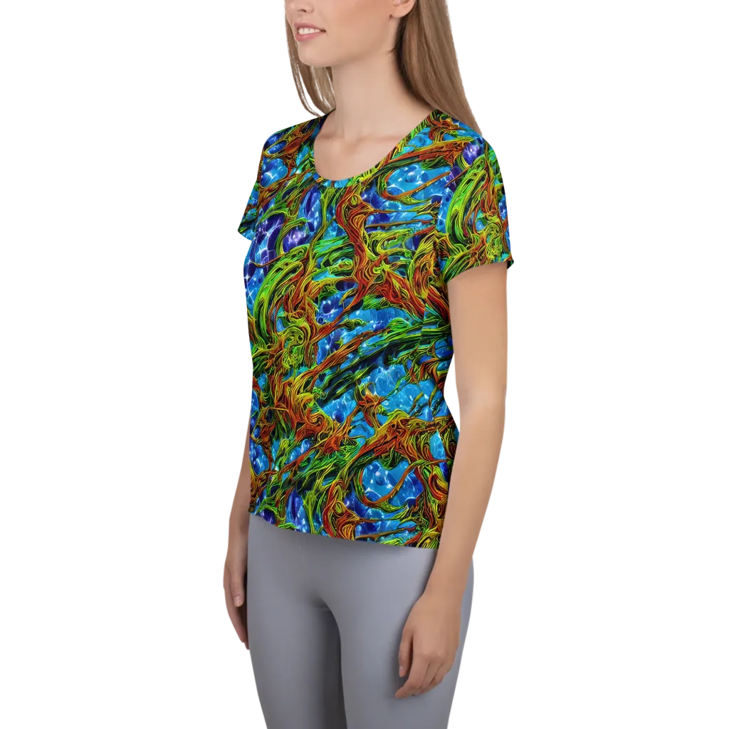 Neon Riverwood on Women's Athletic T-Shirt — Left