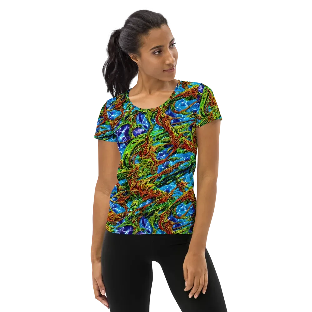 Neon Riverwood on Women's Athletic T-Shirt — Front