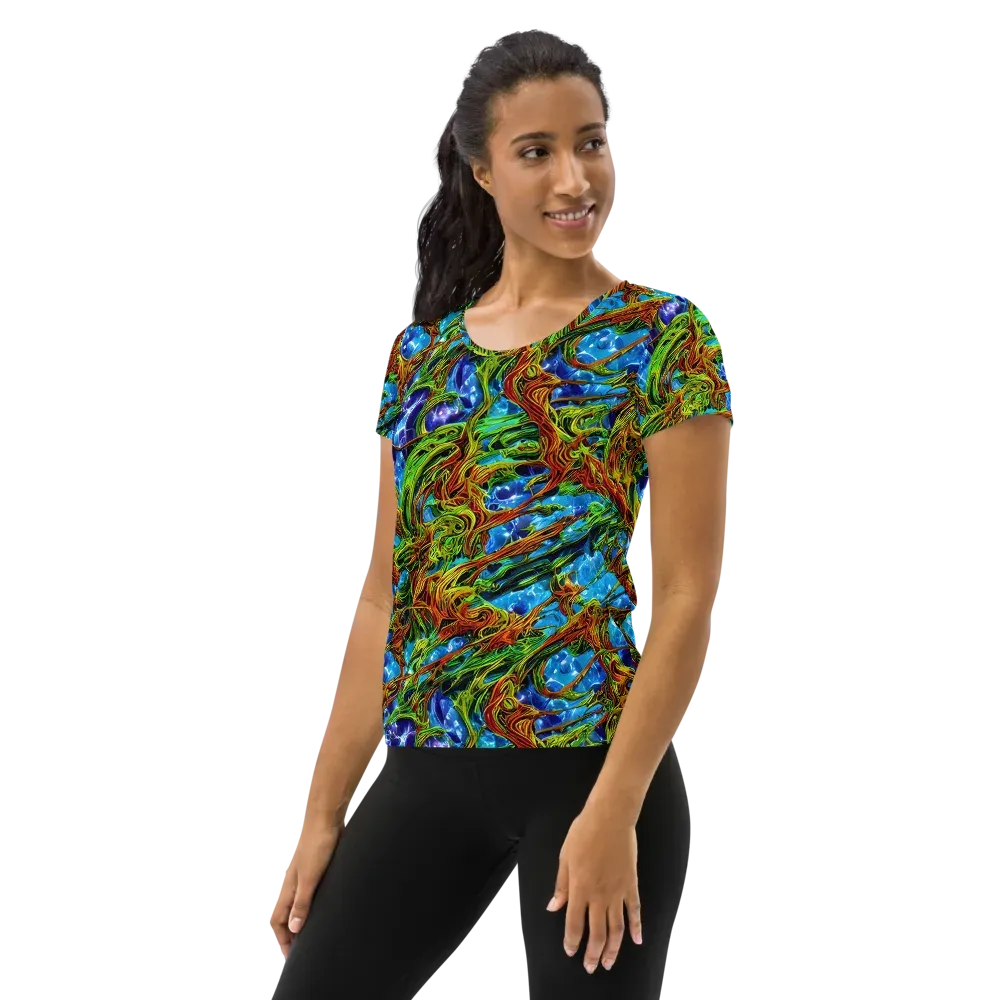 Neon Riverwood on Women's Athletic T-Shirt — Left