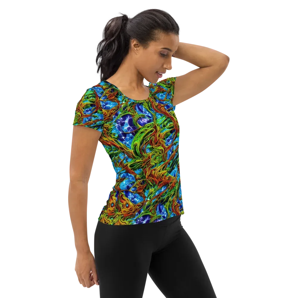 Neon Riverwood on Women's Athletic T-Shirt — Right