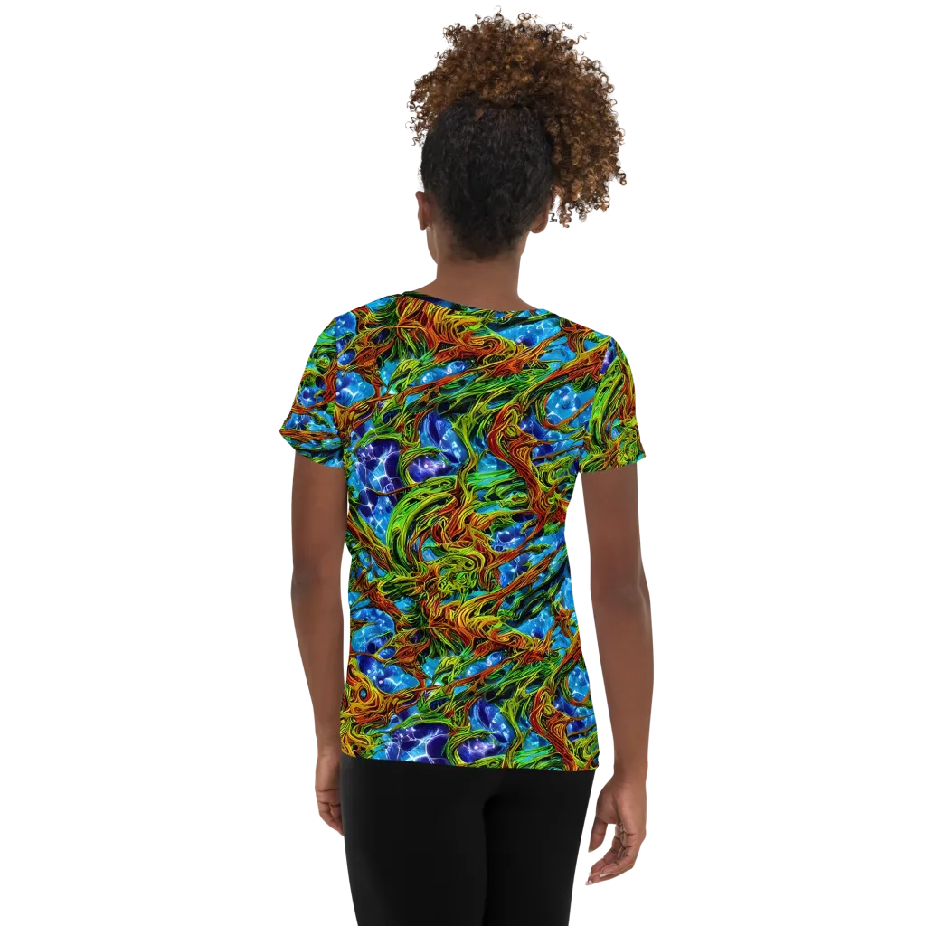 Neon Riverwood on Women's Athletic T-Shirt — Back