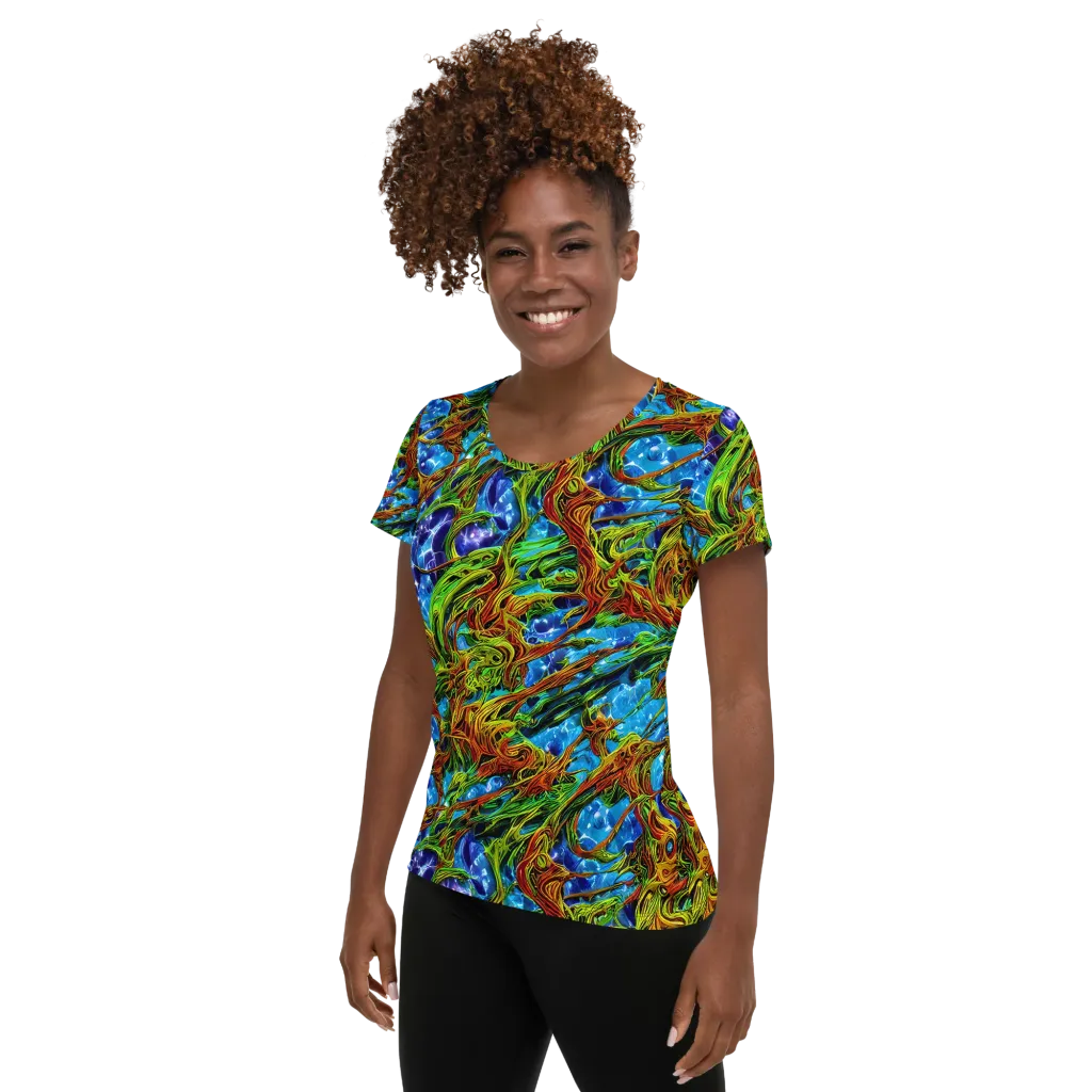 Neon Riverwood on Women's Athletic T-Shirt — Left