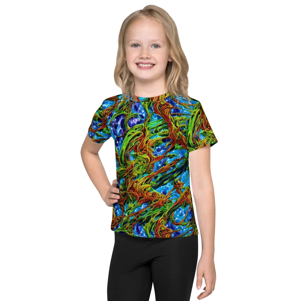 Neon Riverwood on Kids Crew Neck T-Shirt — Front