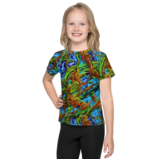 Neon Riverwood on a Kids Crew Neck T-Shirt