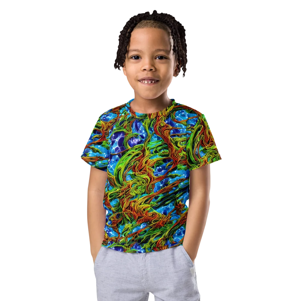 Neon Riverwood on Kids Crew Neck T-Shirt — Front
