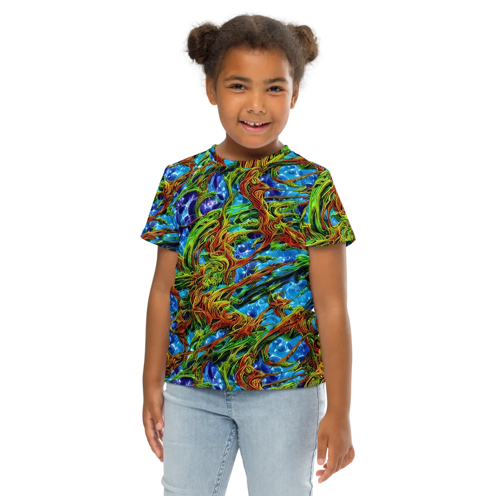 Neon Riverwood on Kids Crew Neck T-Shirt — Front
