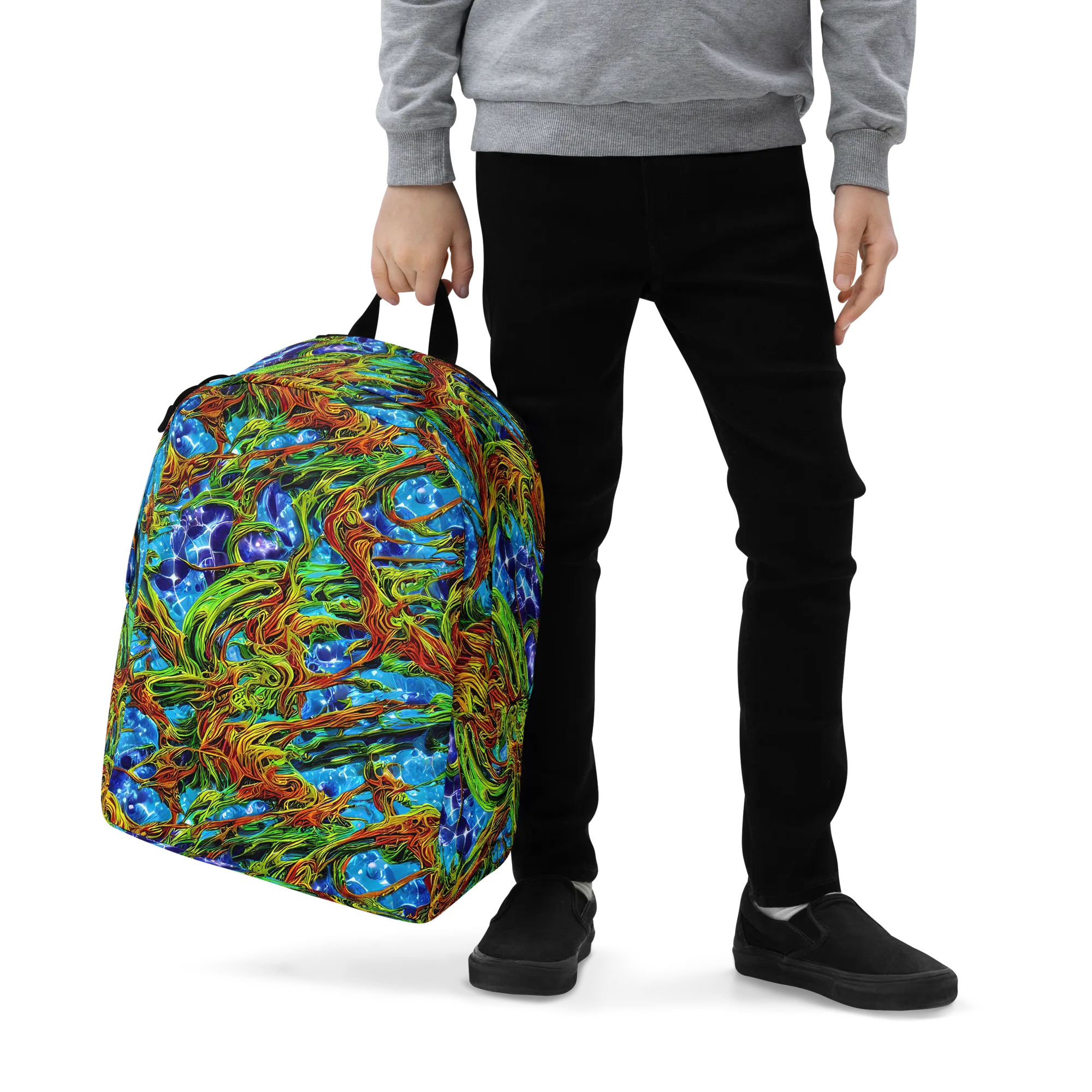 Neon Riverwood on Minimalist Backpack — Zoomed-in