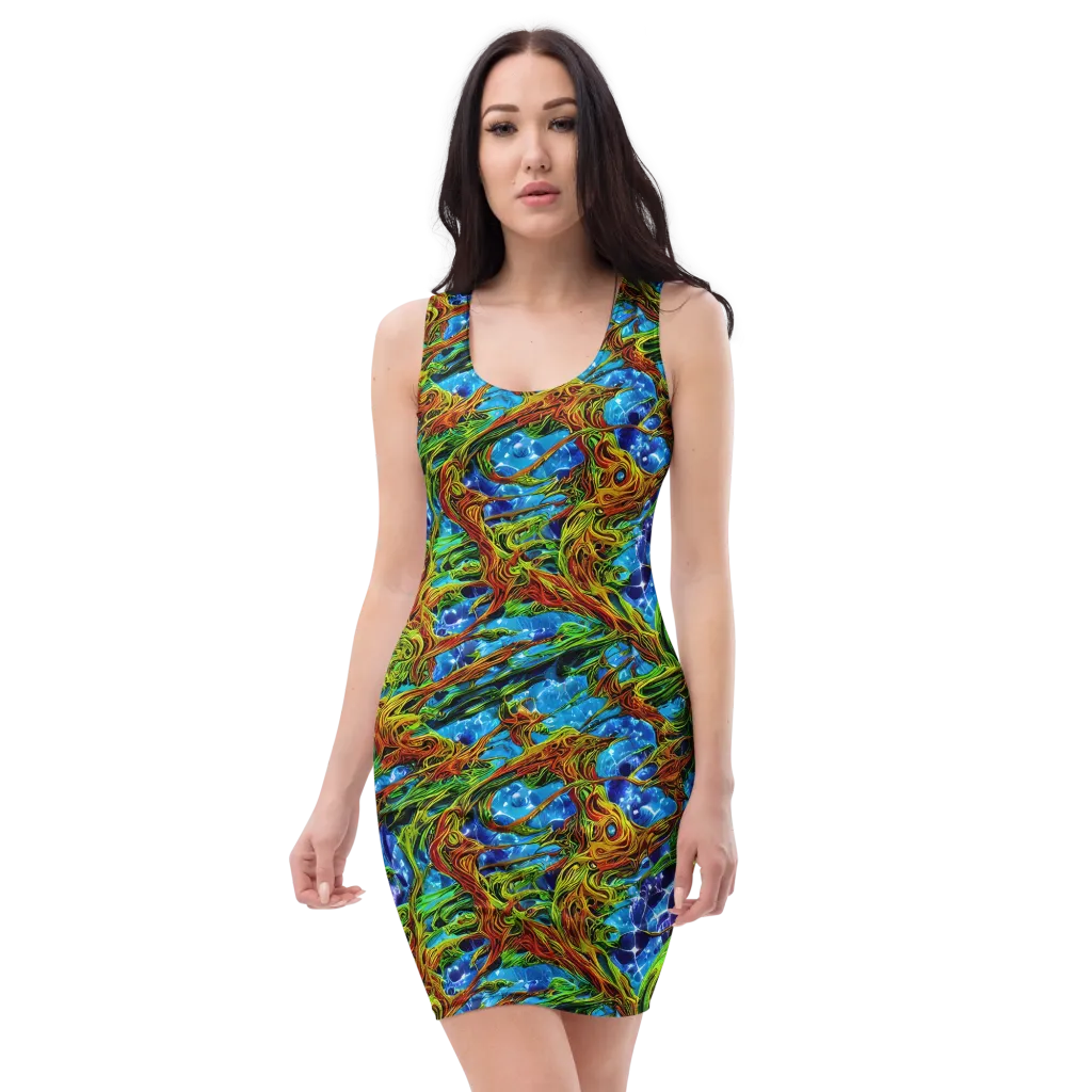 Neon Riverwood on Bodycon Dress — Front