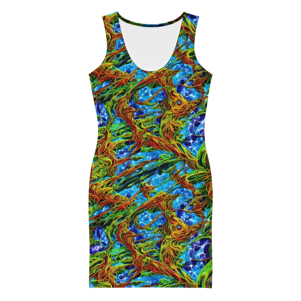 Neon Riverwood on Bodycon Dress — Front