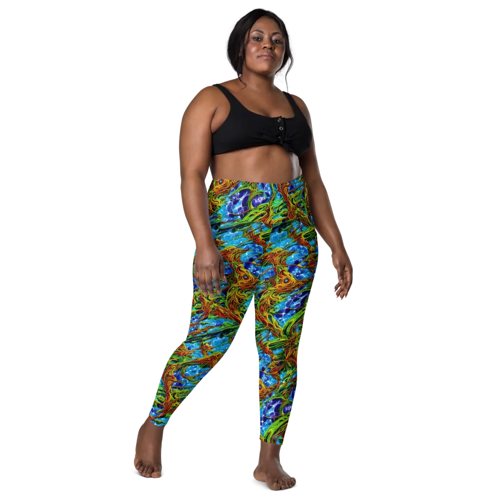 Neon Riverwood on Leggings with Pockets — Front