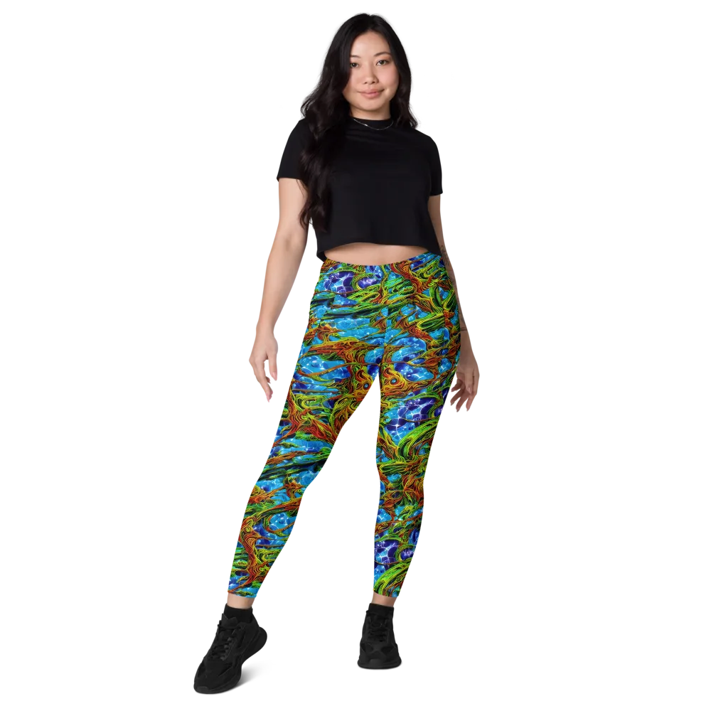 Neon Riverwood on Leggings with Pockets — Front