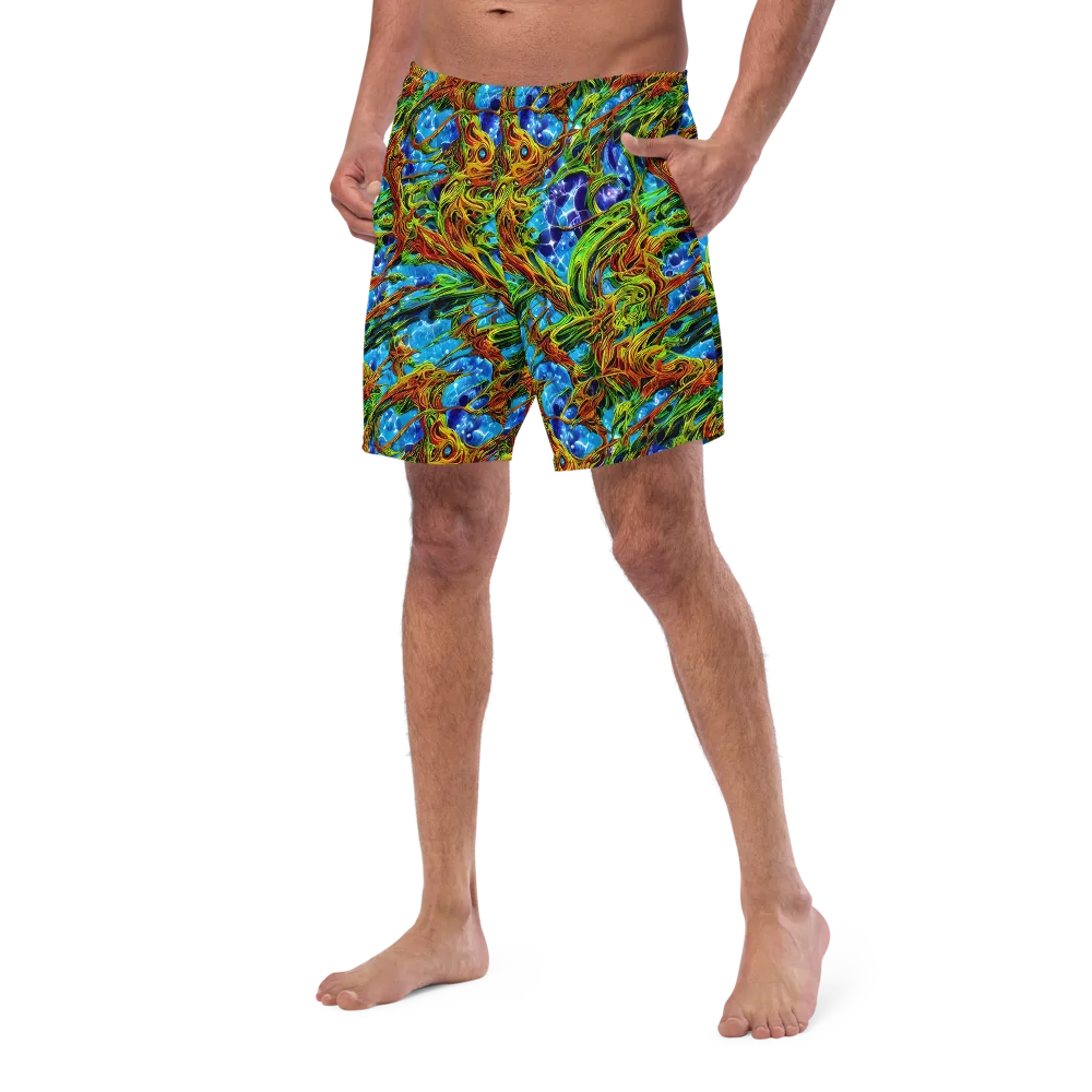 Neon Riverwood on Swim Trunks — Left Front