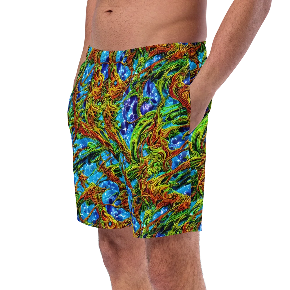 Neon Riverwood on Swim Trunks — Left Front