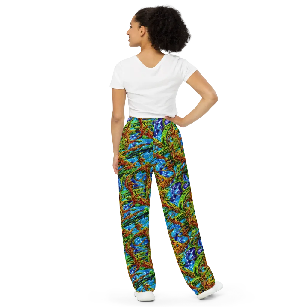 Neon Riverwood on Wide-Leg Pants — Back