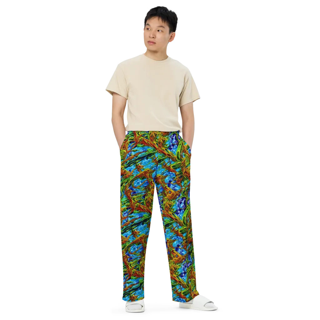 Neon Riverwood on Wide-Leg Pants — Front